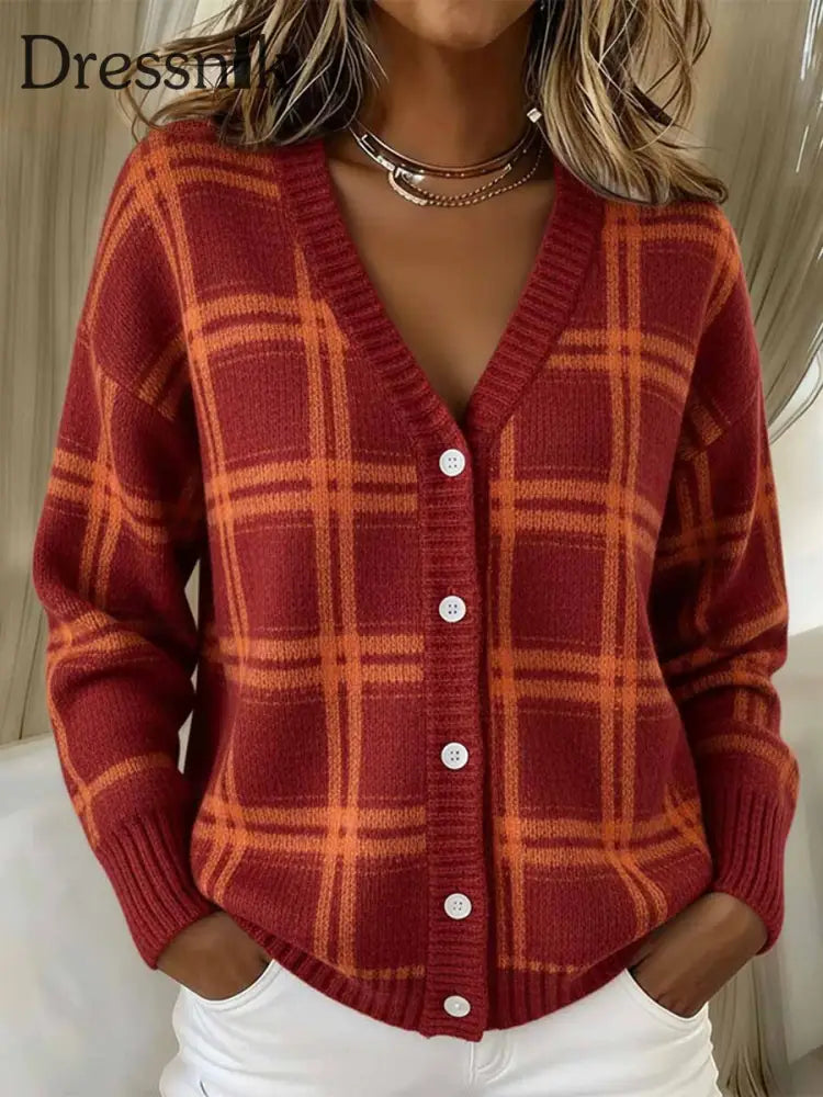 Damen Strickjacke Rot / S
