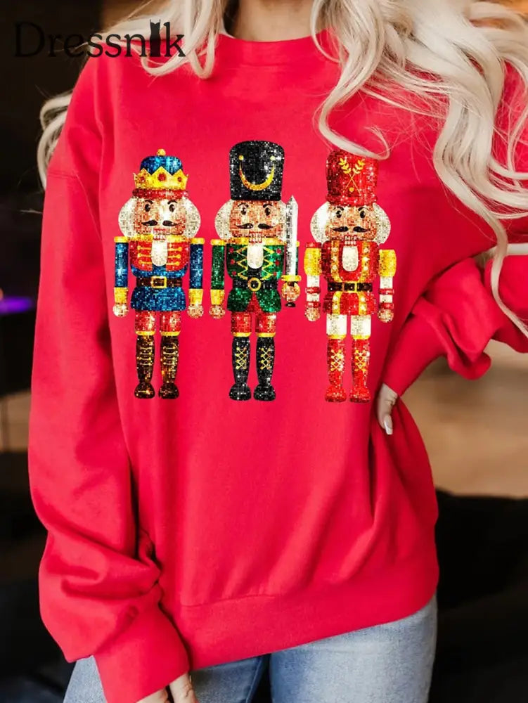 Damen Sweatshirt mit frohem Weihnachts druck