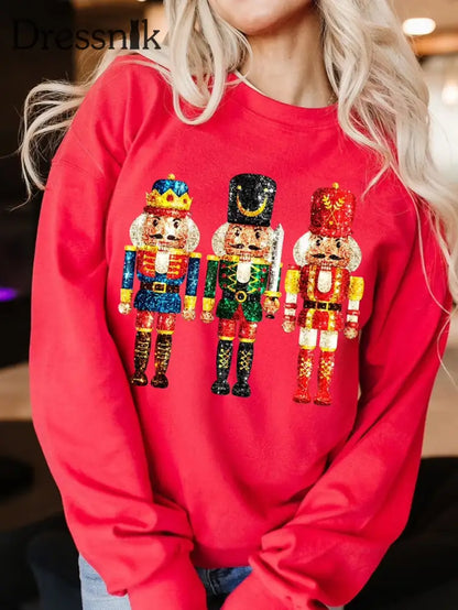 Damen Sweatshirt mit frohem Weihnachts druck als bild / S