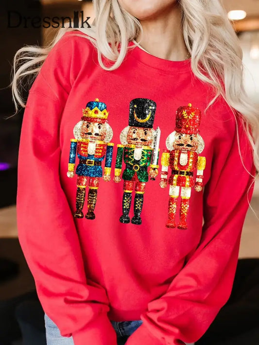 Damen Sweatshirt mit frohem Weihnachts druck als bild / S
