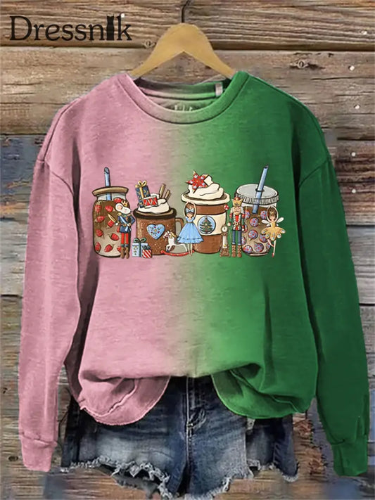 Damen Sweatshirt mit frohem Weihnachts druck als bild / S