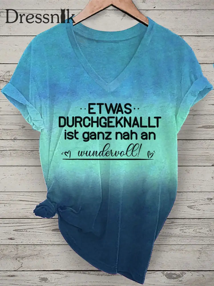 Damen-T-Shirt mit V-Ausschnitt B / S