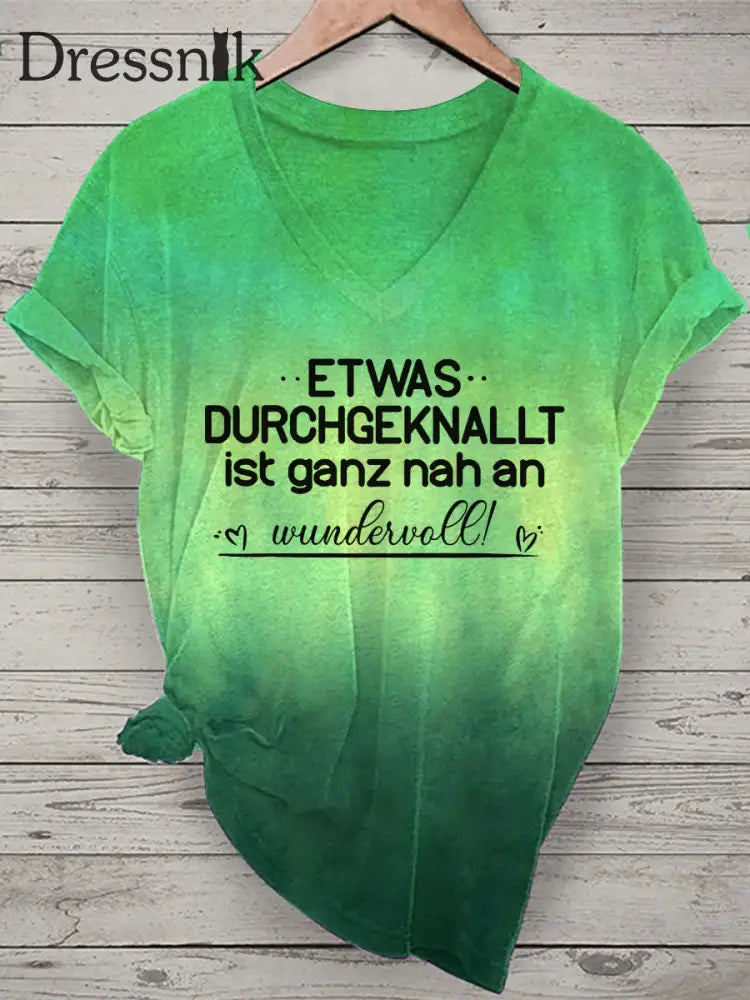 Damen-T-Shirt mit V-Ausschnitt C / S