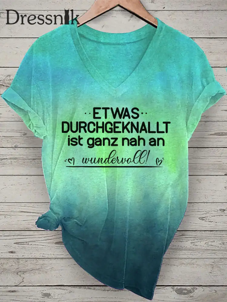 Damen-T-Shirt mit V-Ausschnitt D / S