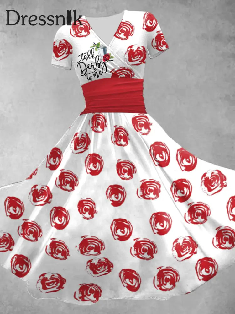 Damen-Talk Derby To Me bedrucktes Freizeit kleid Weiß / S