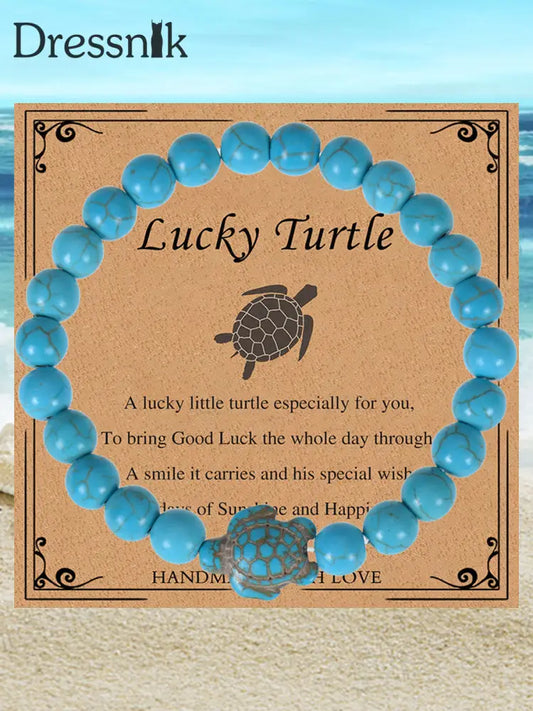 Damen Türkis-Meeres schildkröten armband blau / JM