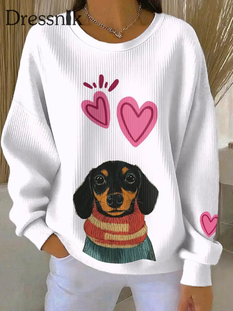 Damen Valentinstag niedliches Tier druck lässig Sweatshirt als bild / S