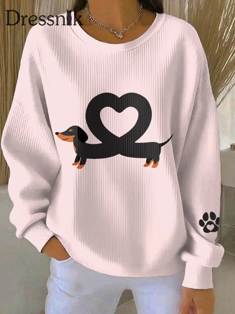 Damen Valentinstag niedliches Tier druck lässig Sweatshirt als bild / S