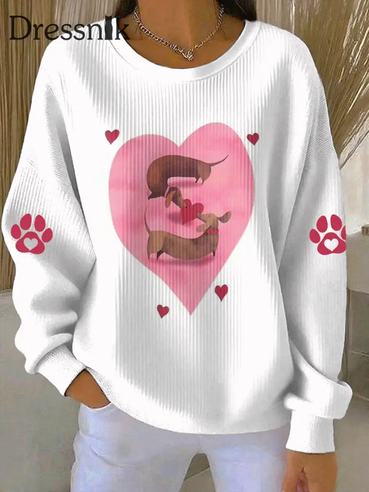 Damen Valentinstag niedliches Tier druck lässig Sweatshirt als bild / S