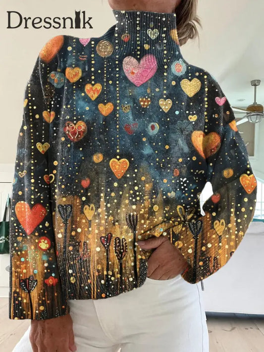 Damen Vintage Blumen Kunst Druck Lässig Schicker Pullover A / S