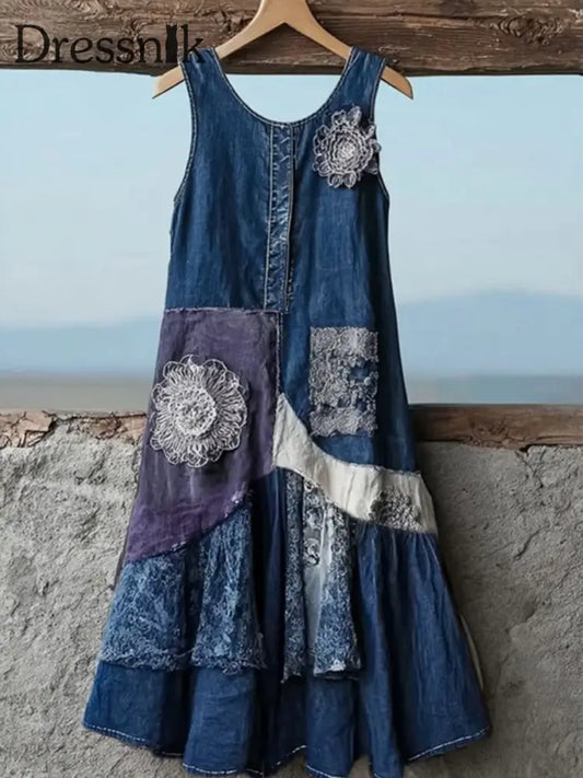 Damen Vintage Lila Lavendel Alzheimer Krankheit Kunst Freizeit kleid als bild / S
