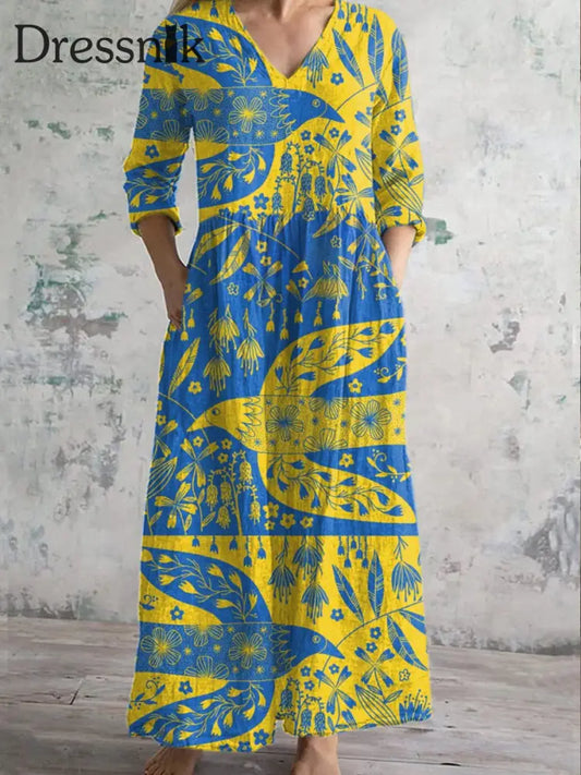 Damen Vintage Peace Dove Kunstdruck Kleid als bild / S