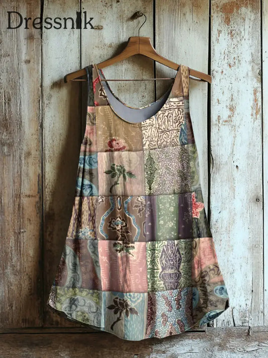 Damen Vintage Pflanzen Blumen Freizeit weste als bild / S