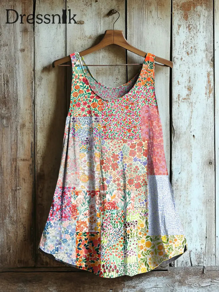 Damen Vintage Pflanzen-Blumen weste als bild / S