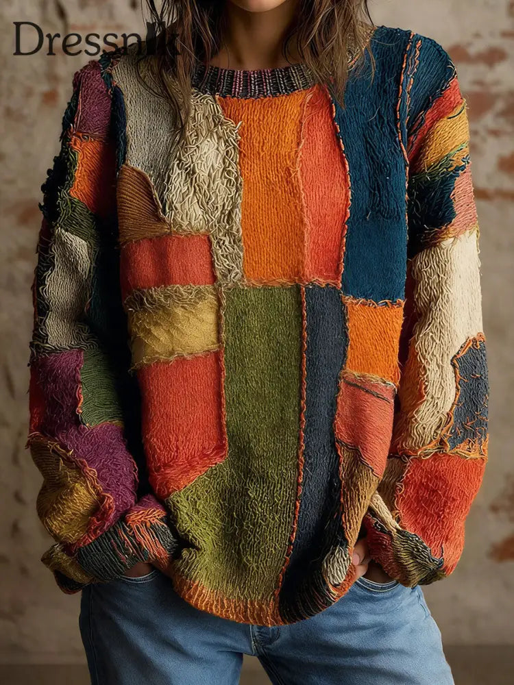 Damen-Vintage-Tops mit geometrischem Druck als bild / S