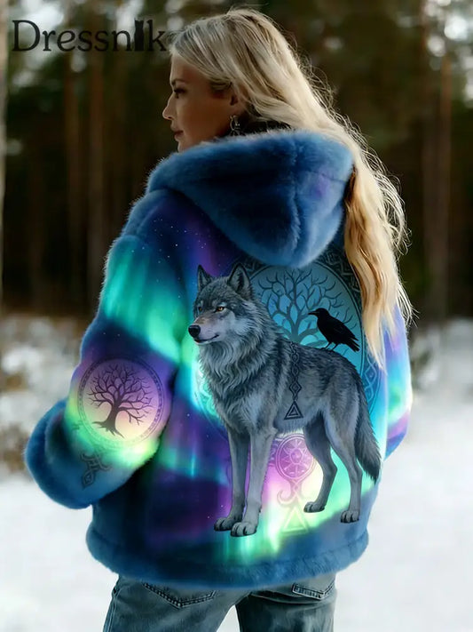 Damen Vintage Viking Celtic Style gemusterte Flanell jacke A / S