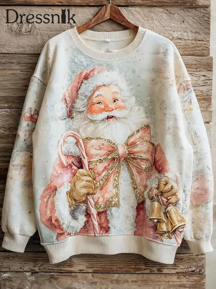 Damen Vintage Weihnachts weihnachts-Weihnachtsmann-Print-Sweatshirt als bild / S