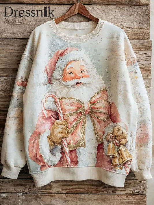 Damen Vintage Weihnachts weihnachts-Weihnachtsmann-Print-Sweatshirt als bild / S
