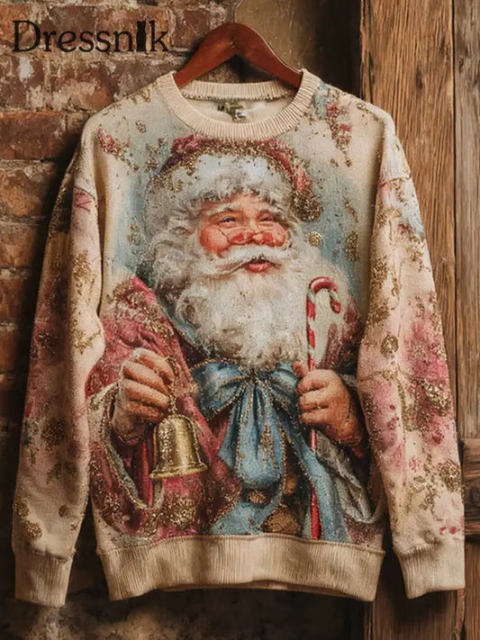 Damen Vintage Weihnachts weihnachts-Weihnachtsmann-Print-Sweatshirt als bild / S