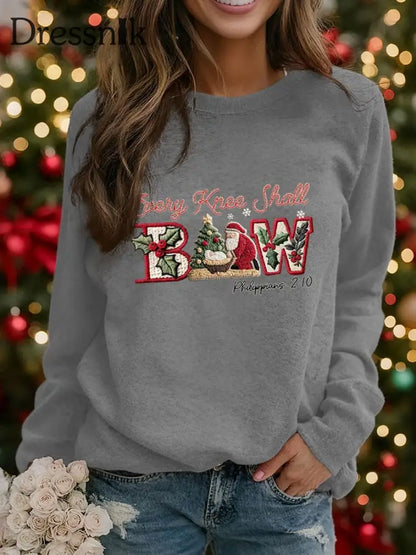 Damen-Weihnachten kombiniert mit Raglan-Ärmel-Sweatshirt mit Glaubens druck Grau / S