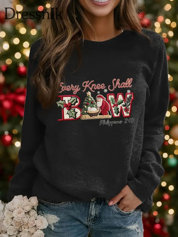 Damen-Weihnachten kombiniert mit Raglan-Ärmel-Sweatshirt mit Glaubens druck Schwarz / S
