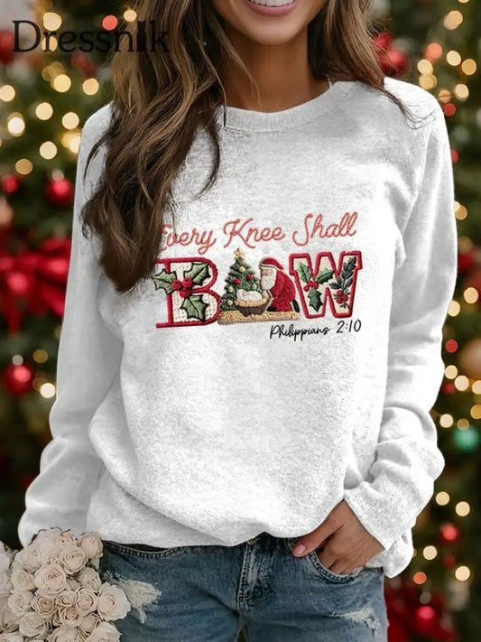 Damen-Weihnachten kombiniert mit Raglan-Ärmel-Sweatshirt mit Glaubens druck Weiß / S