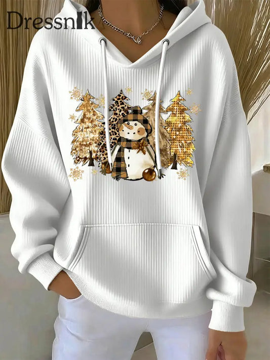 Damen Weihnachten Vintage Tier Blumen kunst Hoodie Casual Top A / S
