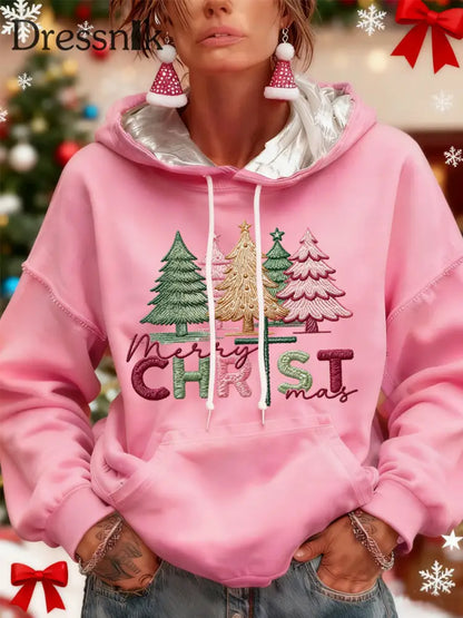 Damen Weihnachts baum Print Casual Sweatshirt