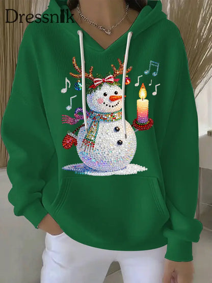 Damen Weihnachts druck Casual Hoodie Grün / S