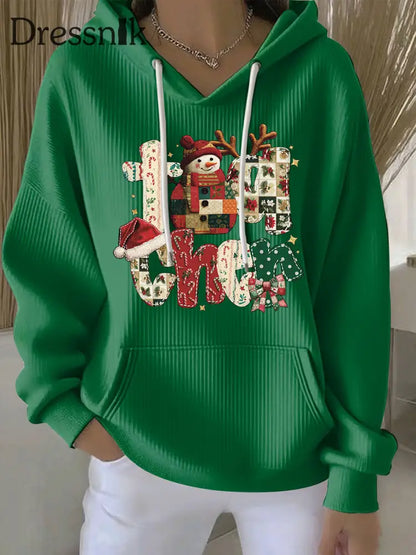 Damen Weihnachts druck Casual Hoodie Grün / S