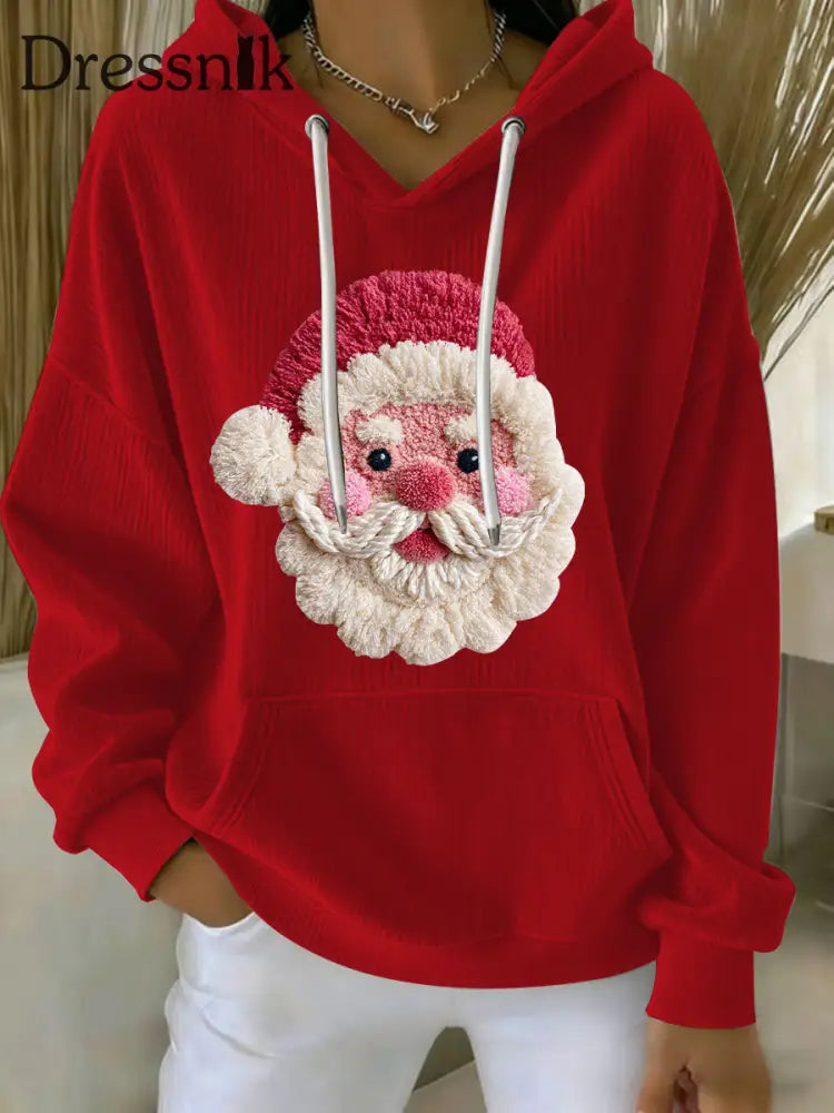 Damen Weihnachts druck Casual Hoodie Rot / S