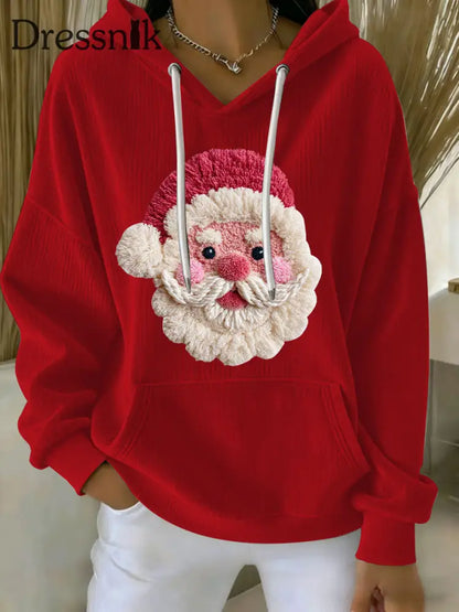 Damen Weihnachts druck Casual Hoodie Rot / S