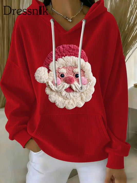 Damen Weihnachts druck Casual Hoodie Rot / S