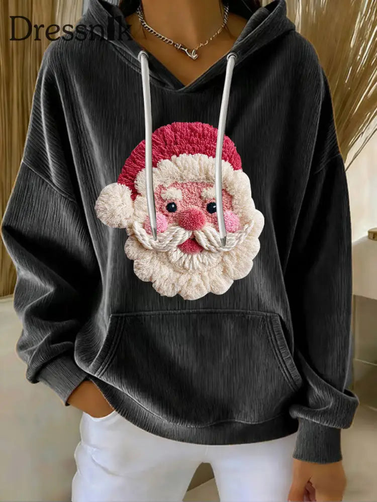 Damen Weihnachts druck Casual Hoodie Schwarz / S