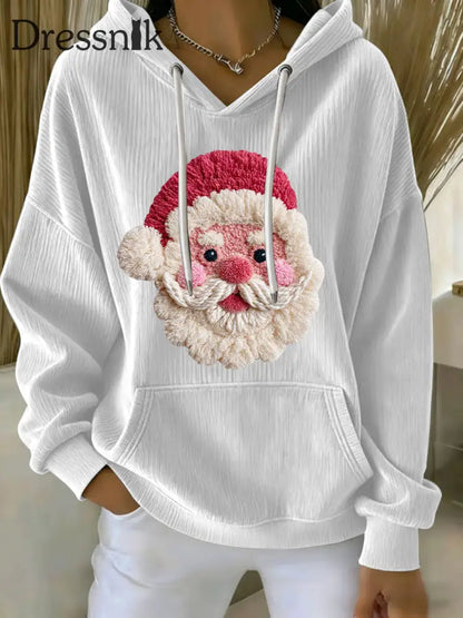 Damen Weihnachts druck Casual Hoodie Weiß / S
