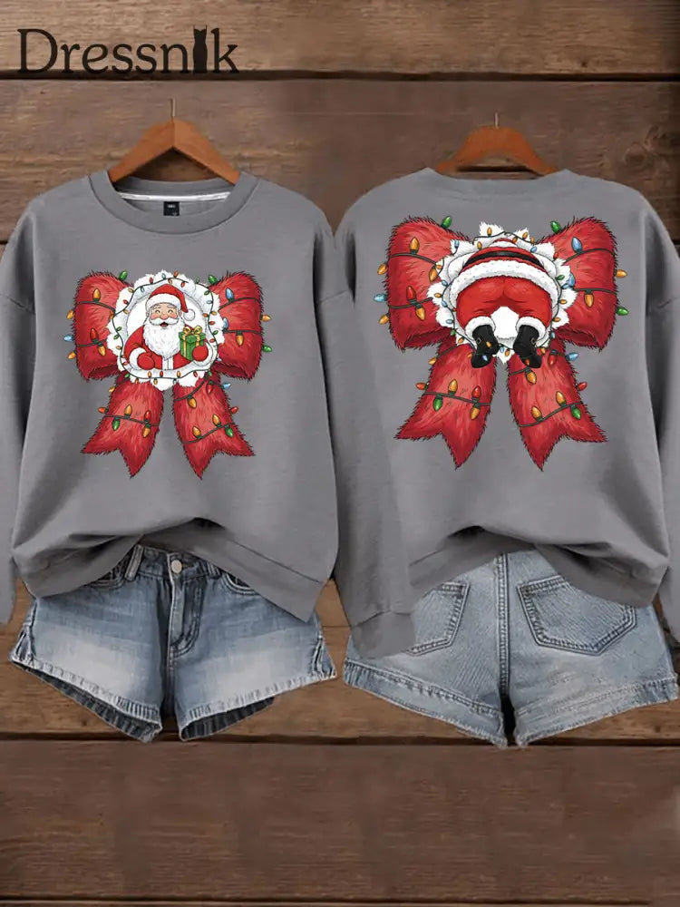 Damen Weihnachts druck Casual Sweatshirt Grau / S