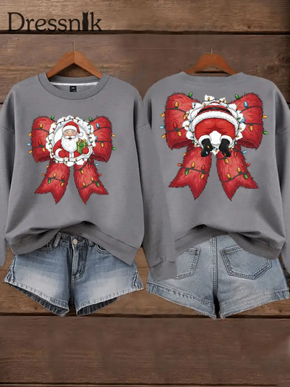 Damen Weihnachts druck Casual Sweatshirt Grau / S