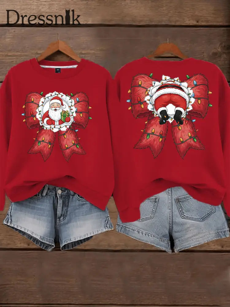 Damen Weihnachts druck Casual Sweatshirt Rot / S