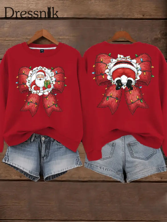 Damen Weihnachts druck Casual Sweatshirt Rot / S