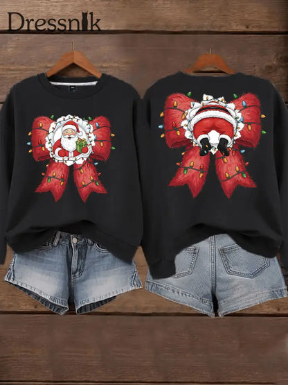Damen Weihnachts druck Casual Sweatshirt Schwarz / S