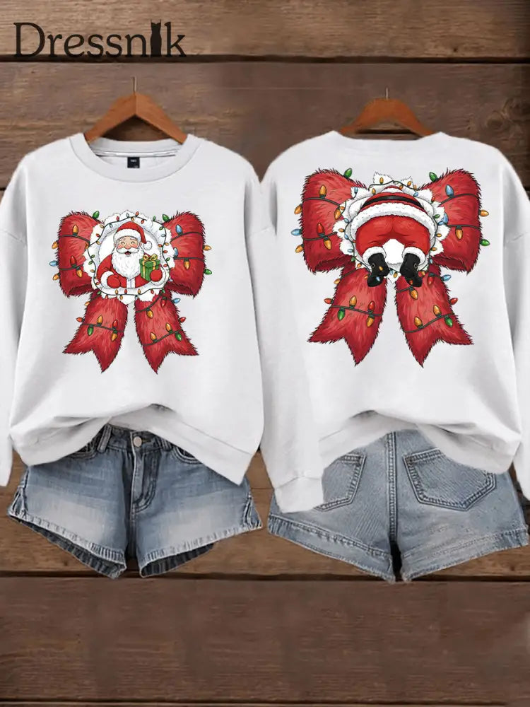 Damen Weihnachts druck Casual Sweatshirt Weiß / S