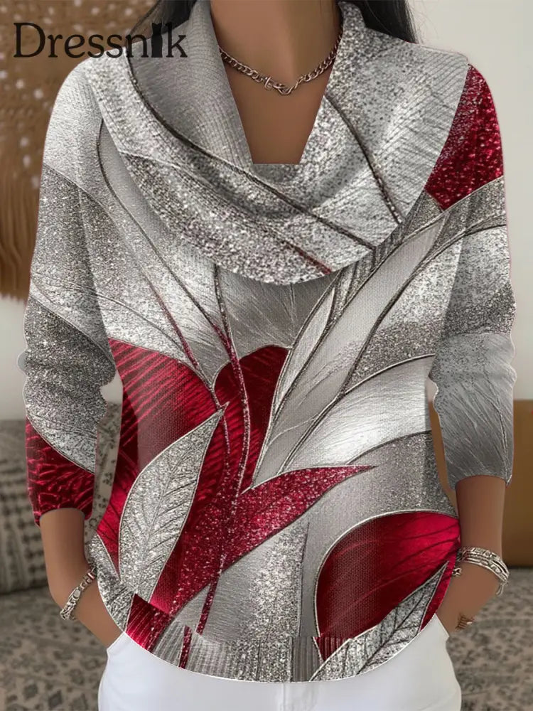 Damen-Weihnachts-Glitzer-Streifen-Freizeit-Pullover mehrfarbig / S