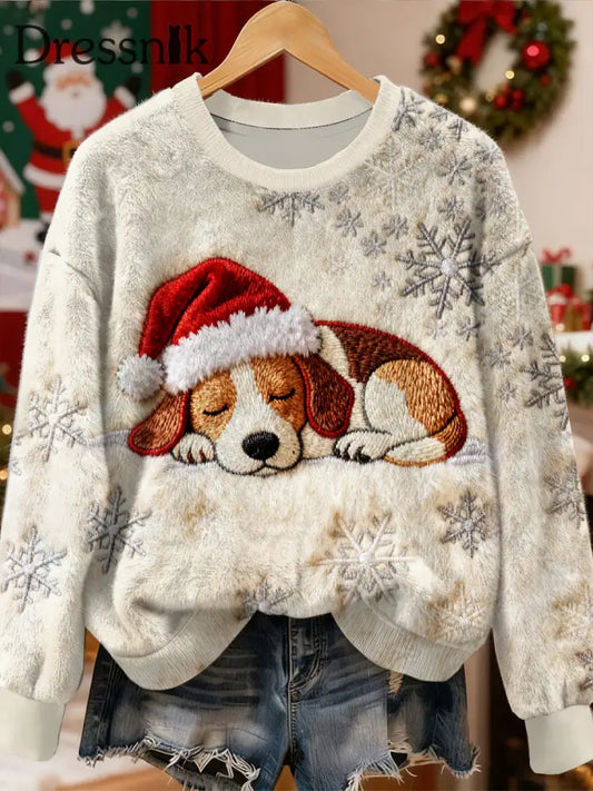 Damen Weihnachts kunstdruck Casual Sweatshirt als bild / S