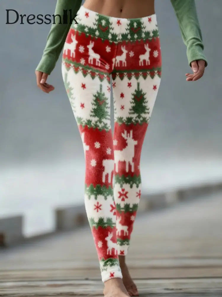 Damen-Weihnachts-Samt-Leggings als bild / S