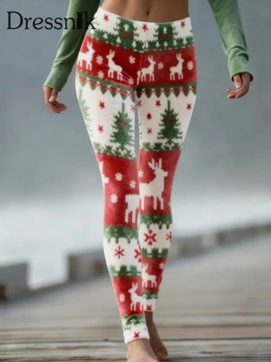 Damen-Weihnachts-Samt-Leggings als bild / S