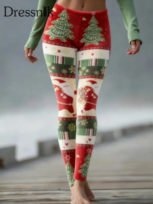 Damen-Weihnachts-Samt-Leggings als bild / S