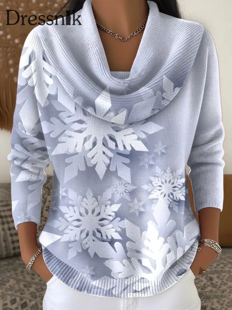 Damen-Weihnachts schneeflocke hell lila Imitation Pullover Lavendel / S
