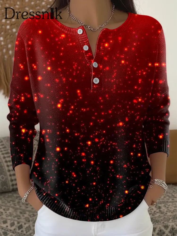 Damen-Weihnachts-Steigung dunkler Pullover tiefrot / S