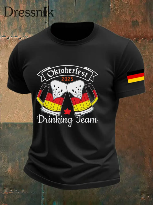 Deutsches Oktoberfest der Männer in München bedrucktes T-Shirt Schwarz / S