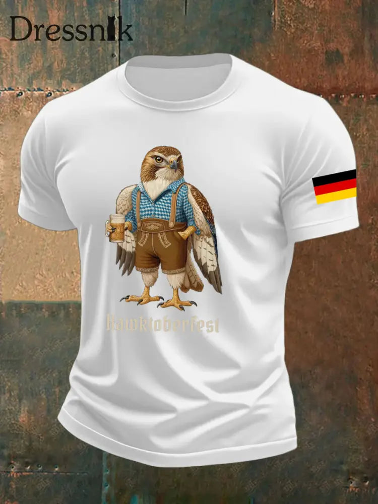 Deutsches Oktoberfest der Männer in München bedrucktes T-Shirt Weiß / S